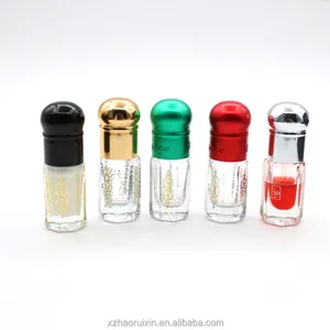 Botella Arabian oud attar perfume de 3ml, con caja de regalo negra de lujo