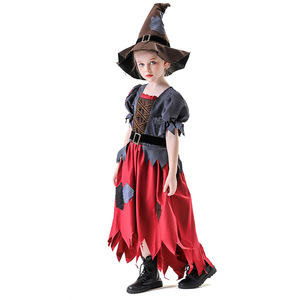 Conjunto de disfraz de bruja de Halloween para niñas con sombrero y falda, traje para fiesta de disfraces - Product Image 4