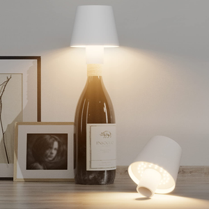 Lámpara LED Moderna para Botellas de Vino, Recargable, 3 Colores, Luz Nocturna Inalámbrica, Lámpara de Mesa con Función de Atenuación, Regalo Perfecto para Fiestas - Product Image 1