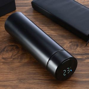 1pc 500ml Winter Temperature Display Smart Thermos LED Stainless Steel Vacuum <b>Insulated</b> <b>Flask</b> 6-12 Hours Thermal Performance - Product Image 2