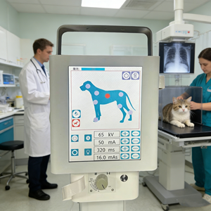 Sistema Portátil de Rayos X Digital Veterinario <span class=keywords><strong>DR</strong></span>, Máquina de Rayos X Ligera con Generador de Alta Frecuencia de 5.6kW, 8kW Opcional - Product Image 1