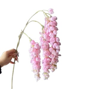 Guirlande de fleurs artificielles de glycine violette 95 cm en soie pour décoration florale de mariage, plafond et maison - Product Image 2