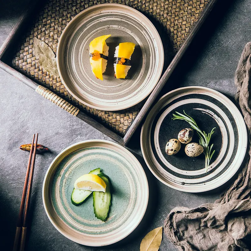 הרמוניה סיטונאי מלון באיכות טובה כלי אוכל נורדי חתונה טעינת הגשה צלחת קרמיקה יפנית
