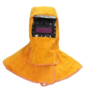 Masque <span class=keywords><strong>de</strong></span> <span class=keywords><strong>soudeur</strong></span> ignifuge en cuir <span class=keywords><strong>de</strong></span> vachette avec trou, protection faciale et oculaire - Product Image 1