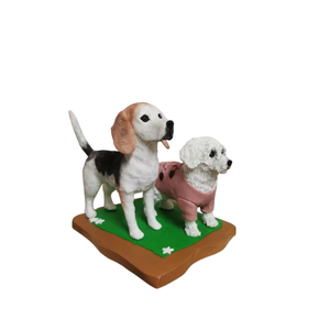 تصميم مخصص الطين الكرتون الكلب <span class=keywords><strong>Bobblehead</strong></span> حار بيع الحيوان رئيس زخارف سيارة زخارف - Product Image 1