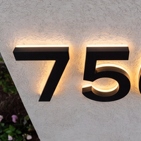 Enseigne LED personnalisée, logo, étanche, extérieur, numéro de maison 3D, enseigne LED rétroéclairée, plaque de porte illuminée pour adresse de maison, hôtel