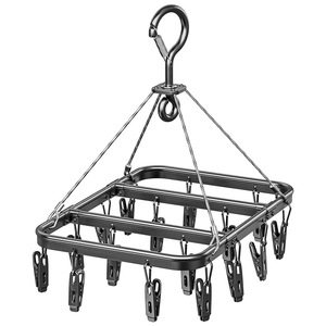 Sock Drying Rack With Multiple <b>Clips</b> Aluminum Alloy <b>Hook</b> Type Rust Resistant For Balcony Dormitory Use - Product Image 2