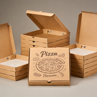 Boîte à pizza personnalisée imprimée, papier kraft ondulé de qualité alimentaire, résistant à la graisse, emballage à emporter, fabrication en usine