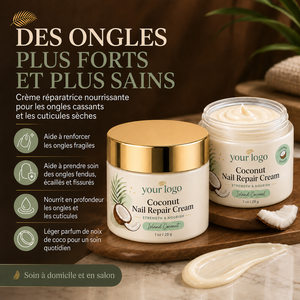Crema Reparadora de Uñas con Coco, Tratamiento Hidratante para Uñas Secas y Ásperas, Cuidado de Cutículas, Tendencia ODM - Product Image 4