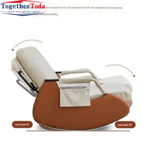 Fauteuil inclinable manuel moderne et écologique avec housse amovible en tissu durable, fauteuil à bascule, chaise longue