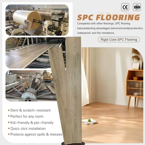 Factory Wholesale 100% Waterproof SPC Flooring <strong>Light</strong> <strong>Oak</strong> 4mm Waterproof Click Lock System for Indoor Residential Hotel Area - Product Image 4
