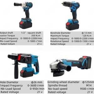 Bộ dụng cụ điện không dây chuyên nghiệp, khuyến mãi nóng, bộ dụng cụ thợ điện, hộp đựng cứng, OEM tùy chỉnh, chất liệu nhựa - Product Image 6