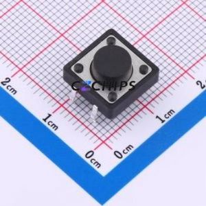 KH-12X12X6H-TJ Tactile Switch Through hole Component (THT)-4P,12x12mm Switch 12mm 12mm 6mm - Product Image 1