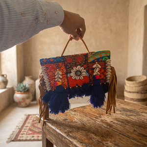Sacs à main décontractés en cuir véritable pliables avec fermeture éclair, imperméables, légers, grande capacité, style traditionnel indien, sacs à la mode - Product Image 1