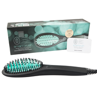 Brosse lissante chauffante professionnelle 2-en-1 pour femmes : brosse et peigne chauffants pour lisser les cheveux