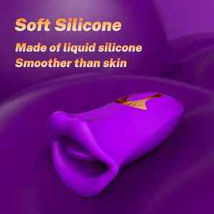 Mujeres 10 patrón de beso francés lengua vibradora Rosa consolador juguetes sexuales masajeador fuente de alimentación USB para el placer del clítoris - Product Image 6