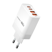 Chargeur GaN portable Maimi EU Travel Pd 65W, adaptateur de charge rapide pour ordinateur portable, multi-ports USB C, chargeurs de téléphone portable de type C