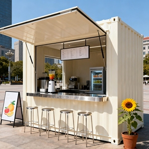 ร้านกาแฟเคลื่อนที่แบบตู้คอนเทนเนอร์สำเร็จรูปขนาดใหญ่ พร้อมหน้าต่างบริการทันสมัย แข็งแรง ทนทาน คุณภาพสูง - Product Image 3