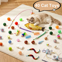Tunnel pour chat pliable 2 en 1 avec 40 jouets interactifs pour chat, tube pour chat avec jouets pour chaton