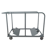 Chariot à roulettes en acier pour table ronde, chariot de service utilitaire industriel en métal avec roues, mobile pour la cuisine, le restaurant et l'hôtel.