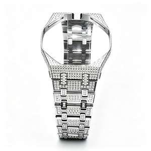 Vollständiges VVS Mossanit Edelstahl Iced Out Uhrengehäuse und Armbänder Ersatz-Mod-Kit für Royal Pop Diamantarmband für Swatch X AP - Product Image 2