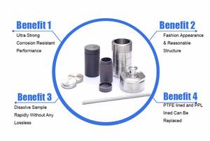 TOPTION piccolo reattore ad alta pressione di sintesi idrotermale <span class=keywords><strong>Autoclave</strong></span> 5-500ml reattore con <span class=keywords><strong>Autoclave</strong></span> 5 10 25 50 100 200 250 500ml - Product Image 2