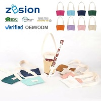 Manchon de tasse à café personnalisé en toile de coton, sac d'emballage réutilisable écologique, vente en gros, fabricant OEM