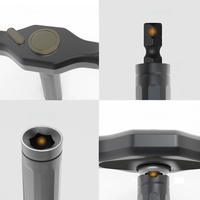 Set obeng roda gigi magnetik OEM industri, sistem metrik 42 dalam 1 dengan pegangan T DIY, Kit saku Bit multifungsi