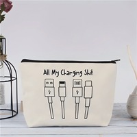 Sac de maquillage en toile personnalisable prêt à être expédié, petite pochette de voyage pour bijoux, étui à fermeture éclair en toile de coton biologique pour les essentiels de beauté