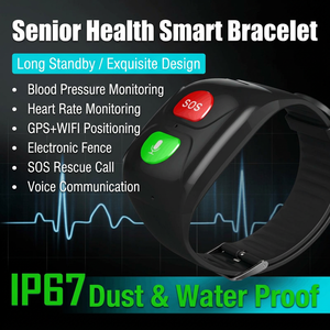 S1 Senior Citizen <b>Smart</b> <b>Bracelet</b> GPS Waterproof SOS Call Health Monitor Heart Rate Blood Pressure Tracker Elderly Wearable Watch - Product Image 3