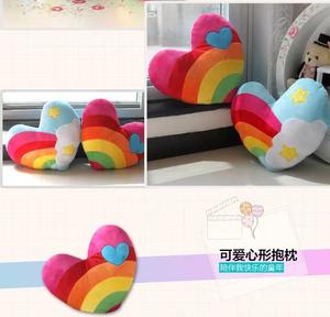 Coussin en peluche Cœur Arc-en-ciel Girlish Heart, Poupée de lit pour fille, Coussin de sommeil, Poupée en tissu pour enfant - Product Image 6