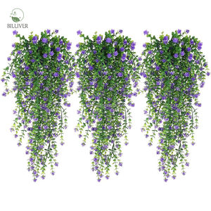 Plantes artificielles fausses feuilles d'<span class=keywords><strong>eucalyptus</strong></span> vigne verte maison jardin et mariage résistant aux UV décoration glycine fleurs suspendues - Product Image 1