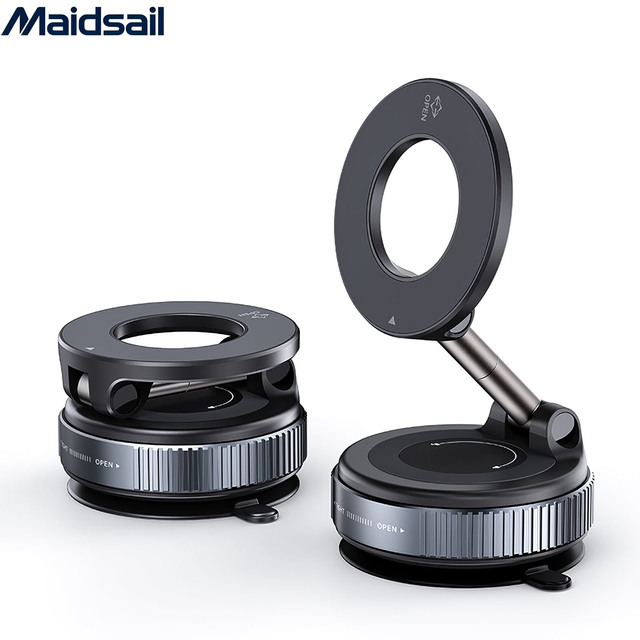 Vacuum Suction Cup Car Phone Holder | 360° Rotating Universal Dashboard Mount | Strong Electric Vacuum Adsorption Support