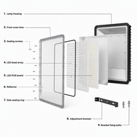 Projecteur LED OUTLUX E038 400W en aluminium avec lentille PC, angle de faisceau 90°, IP65, éclairage AC pour entrepôts et aménagements paysagers