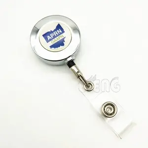 High Quality Custom Logo Metal Retractable Badge Reel Holder ID Card Holer Heavy Duty YoYo Badge Pull Reel