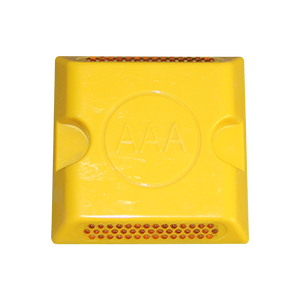 Vente en gros usine : Nouveaux clous <span class=keywords><strong>de</strong></span> signalisation routière réfléchissants en plastique jaune et blanc pour autoroute, 100*100*20mm - Product Image 2