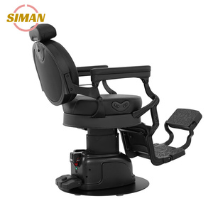 Fauteuil de Barbier Électrique de Luxe Siman, Nouveau Modèle Amélioré en Cuir avec Base Ronde, Mobilier Classique de Salon pour Salon de Coiffure et Usage Masculin - Product Image 3