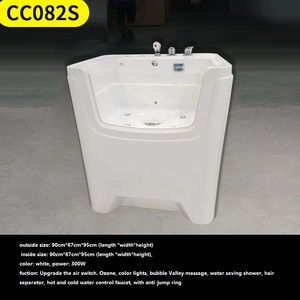Nouvelle conception d'usine de baignoire pour animaux de compagnie Cat Dog Spa <span class=keywords><strong>Jet</strong></span> Baignoire autoportante en acrylique à lumière LED Baignoire pour animaux de compagnie - Product Image 3