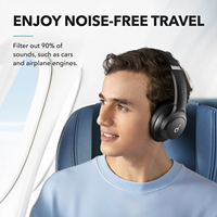 Soundcore Anker Q20i AI Hybrid Active Noise Cancelling Low Latency Over-Ear Wireless BT 5.3 Headphones AAC Touch Control 20+