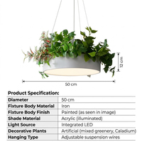 Luminaire suspendu LED moderne en forme de plante verte, design biophilique, pour restaurant, bistrot, hôtel, table à manger, décoration intérieure
