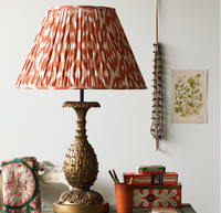 Abat-jour en fibre naturelle avec base en tissu imprimé Abat-jour en tissu plissé Abat-jour en tissu fleuri Lampe de table