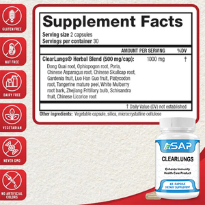 OEM ClearLungs Classic Supplément naturel pour la santé quotidienne des poumons et du nez pour le bien-être du mucus ClearLungs Capsule - Product Image 2