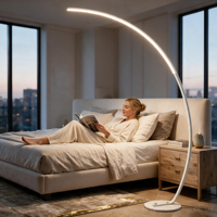 Lampadaire d'angle LED à intensité variable avec télécommande pour projets hôteliers