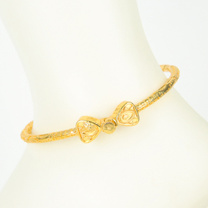 Pulsera de Moda Dubái, Bañada en Oro de 21k, Diseño de Lazo, Tobillera Retro para Novia, Brazaletes para Mujer, Fiesta de Bodas - Product Image 1