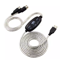 Cable Convertidor de Interfaz MIDI USB Universal de Entrada/Salida, Cable de Audio con Blindaje de PVC de 5 mm para Micrófono, Altavoz y Automóvil