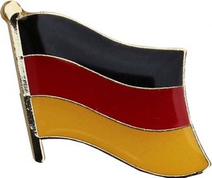 Badge drapeau allemand en alliage de zinc pour la décoration de vêtements, procédé de goutte de colle, artisanat métallique - Product Image 1