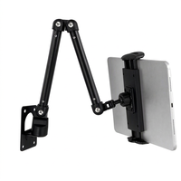 Support mural métallique réglable pour téléphone et tablette, avec pince rotative, pour visualisation au chevet ou sur le bureau