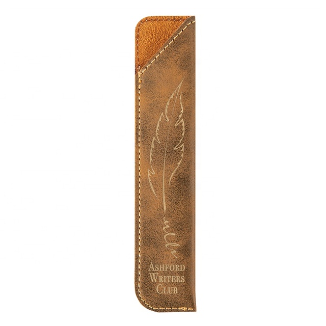 Fashion Custom Laser Engraved Leatherette Pen Sleeve Personalized Gift Office School Single Fountain Pen Holders