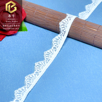 LEIXUSI Bordure en dentelle blanche en maille de 1,8 cm, dentelle brodée pour vêtements, literie, accessoires de robe