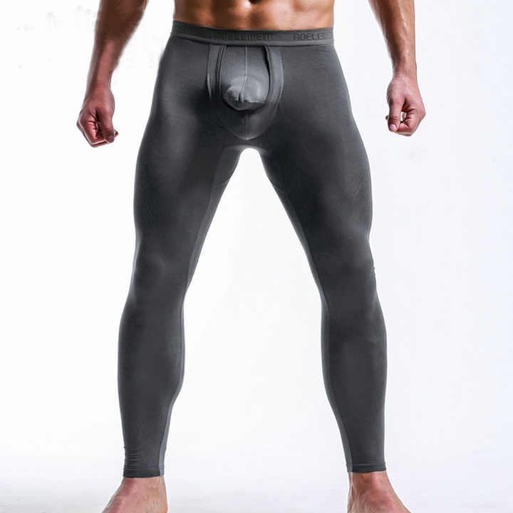 Custom Men's Stretch Smooth Underwear Long Johns Pants Thermal Bulge